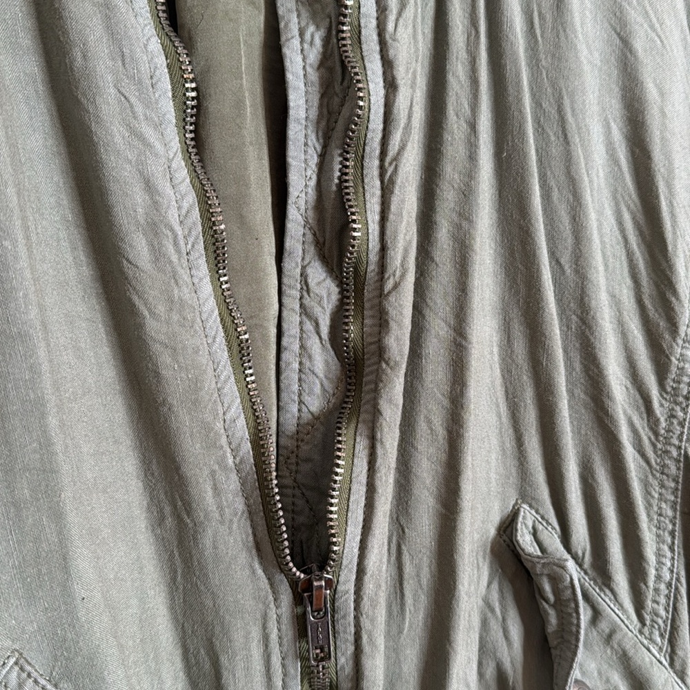 Free People Ruched Linen Bomber Jacket - Picture 10 of 10